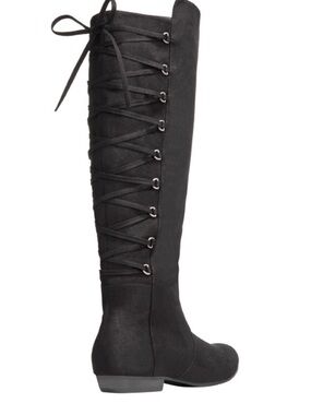 💥2/$33💥 JustFab Knee-High Lace-Up Women's Wide Calf Boots